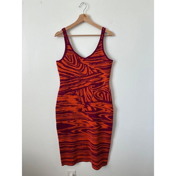 Almost Famous Dresses & Skirts - Almost Famous Fuchsia Striped Sleeveless Dress – Size Large – NWT